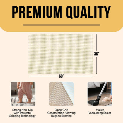 Non Slip Area Rug Gripper 2x3 Feet, Rug Gripper for Hardwood Floors, Laminate, Vinyl, Stone & Tile, Anti Slip Area Rug Pad for Under Rugs