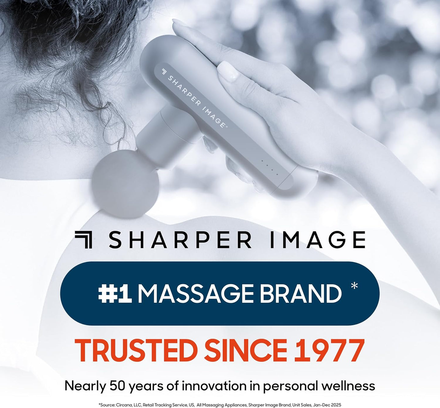 Deep Tissue Percussion Massage Gun, Powerboost Move Evo Hot & Cold Rechargeable Handheld Massager, 4 Adjustable Speeds, 5 Attachment Heads & Carrying Case, for Muscle Pain Relief, Blue
