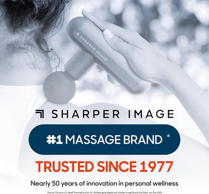 Deep Tissue Percussion Massage Gun, Powerboost Move Evo Hot & Cold Rechargeable Handheld Massager, 4 Adjustable Speeds, 5 Attachment Heads & Carrying Case, for Muscle Pain Relief, Blue