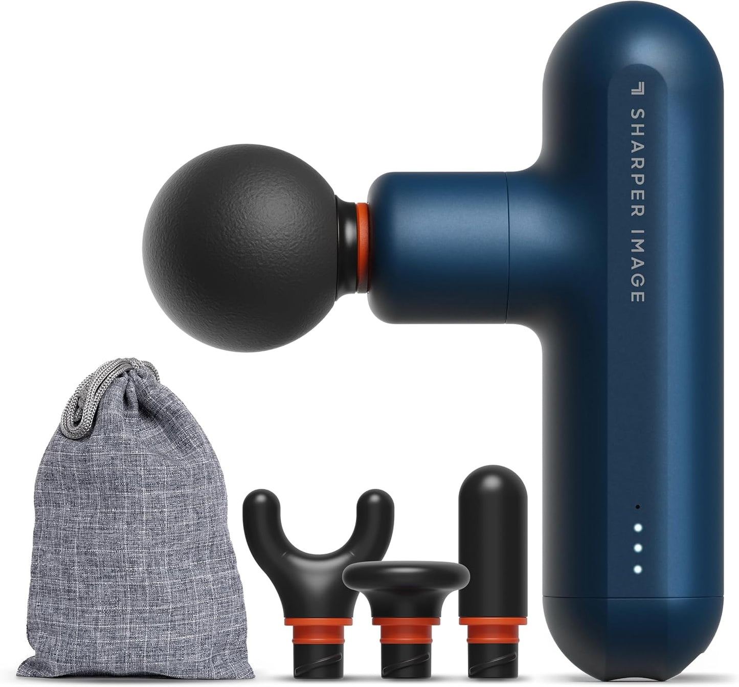 Deep Tissue Percussion Massage Gun, Powerboost Move Evo Hot & Cold Rechargeable Handheld Massager, 4 Adjustable Speeds, 5 Attachment Heads & Carrying Case, for Muscle Pain Relief, Blue