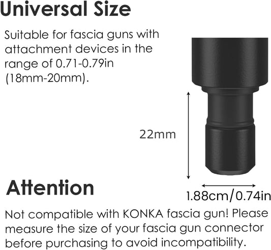 Fascia Gun Massage Head 20mm Diameter Muscle Head Accessory Deep Tissue Applicator for Buttocks (2.4in Big Ball Heads)