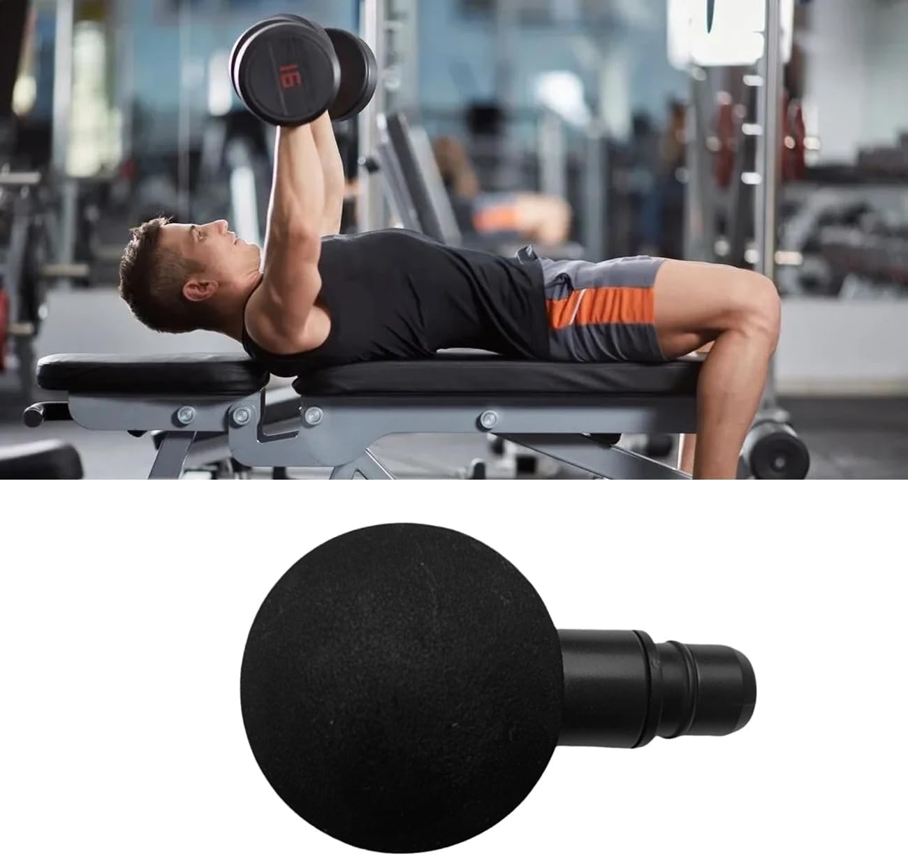 Fascia Gun Massage Head 20mm Diameter Muscle Head Accessory Deep Tissue Applicator for Buttocks (2.4in Big Ball Heads)