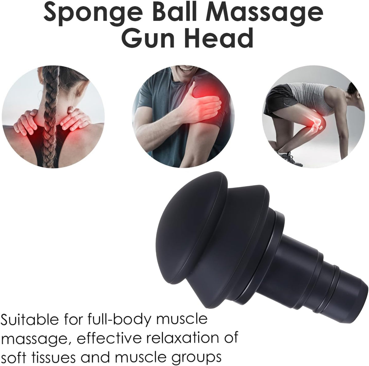 Fascia Gun Massage Head 20mm Diameter Muscle Head Accessory Deep Tissue Applicator for Buttocks (2.4in Big Ball Heads)