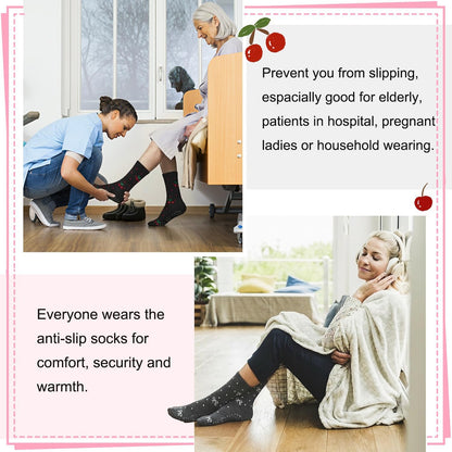 Pilates Socks for Women, Non Slip Grip Socks for Yoga, Barre, Hospital, Grippy Socks Womens Gifts, 4 Pairs