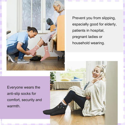 Pilates Socks for Women, Non Slip Grip Socks for Yoga, Barre, Hospital, Grippy Socks Womens Gifts, 4 Pairs