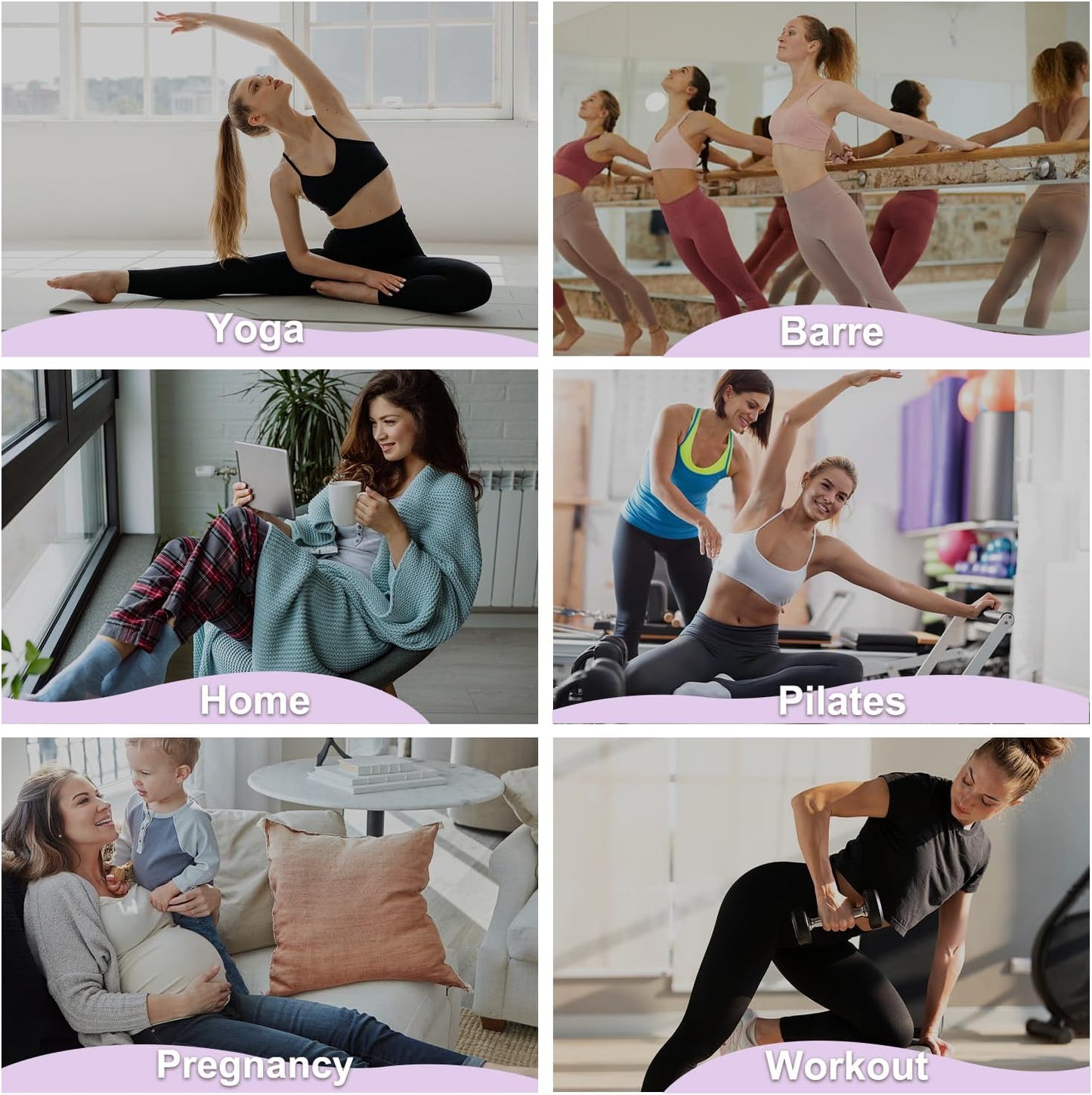 Pilates Socks for Women, Non Slip Grip Socks for Yoga, Barre, Hospital, Grippy Socks Womens Gifts, 4 Pairs