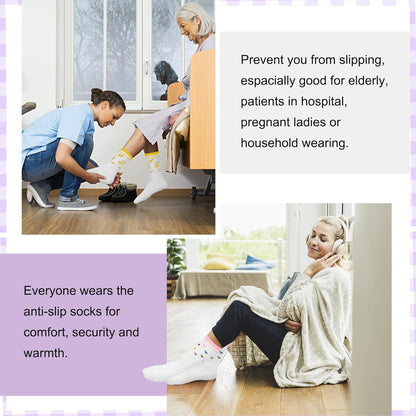 Pilates Socks for Women, Non Slip Grip Socks for Yoga, Barre, Hospital, Grippy Socks Womens Gifts, 4 Pairs