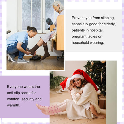 Pilates Socks for Women, Non Slip Grip Socks for Yoga, Barre, Hospital, Grippy Socks Womens Gifts, 4 Pairs
