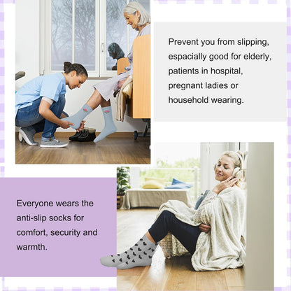 Pilates Socks for Women, Non Slip Grip Socks for Yoga, Barre, Hospital, Grippy Socks Womens Gifts, 4 Pairs