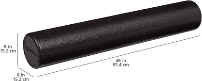 High-Density Foam Roller for Exercise, Stretching and Muscle Recovery, 36 Inches, Black