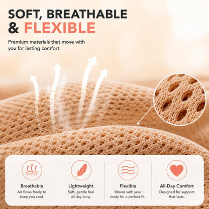 Maternity Belt Back Support - Adjustable Abdominal Binder for Pregnancy - Belly Band for Pelvic, Waist & Lower Back Comfort - Fits Up to 46 Inches - Beige