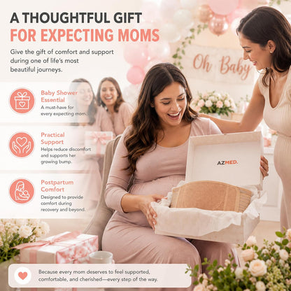 Maternity Belt Back Support - Adjustable Abdominal Binder for Pregnancy - Belly Band for Pelvic, Waist & Lower Back Comfort - Fits Up to 46 Inches - Beige