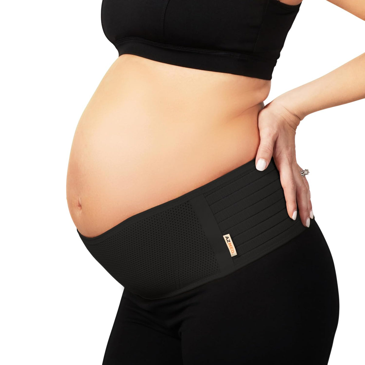 Maternity Belt Back Support - Adjustable Abdominal Binder for Pregnancy - Belly Band for Pelvic, Waist & Lower Back Comfort - Fits Up to 46 Inches - Beige