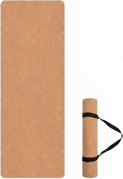 Cork Yoga Mat 6mm Extra Thick TPE Non-Slip Workout Mat with Alignment Lines for Hot Yoga and Home Gym