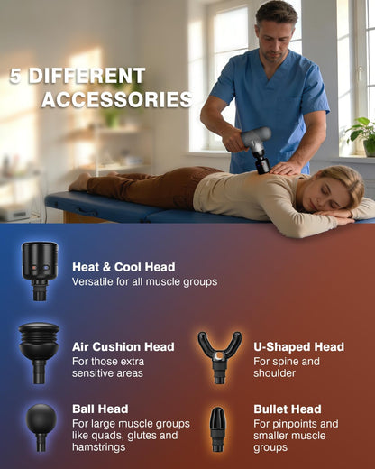 Mini Massage Gun with Heat and Cold Therapy for Muscle Recovery, Pocket-Sized Deep Tissue Massager, Portable Percussion Massage Gun for Pain Relief, Fathers Day Dad Gifts
