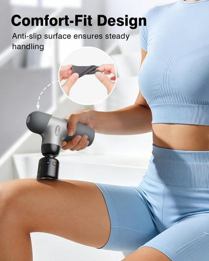 Mini Massage Gun with Heat and Cold Therapy for Muscle Recovery, Pocket-Sized Deep Tissue Massager, Portable Percussion Massage Gun for Pain Relief, Fathers Day Dad Gifts