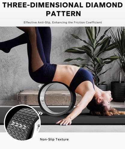 HAPBEAR Yoga Wheel Set with Exercise Ball, 12'' Back Roller Wheel for Back Pain Relief, Foam Roller for Back Stretching, Physical Therapy & Muscle Massage