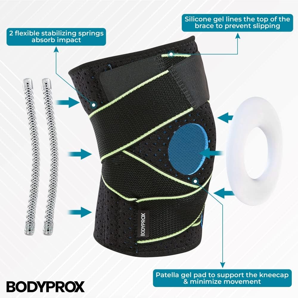 Knee Brace with Side Stabilizers & Patella Gel Pad Support | Knee brace for women, knee brace for men; helps support knee pain and steady daily movement.