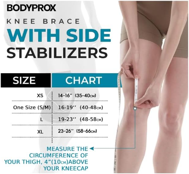 Knee Brace with Side Stabilizers & Patella Gel Pad Support | Knee brace for women, knee brace for men; helps support knee pain and steady daily movement.