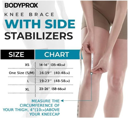 Knee Brace with Side Stabilizers & Patella Gel Pad Support | Knee brace for women, knee brace for men; helps support knee pain and steady daily movement.