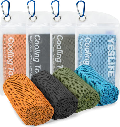 4-Pack Cooling Towels (40"x 12"), Cooling Neck Wraps, Ice Towel