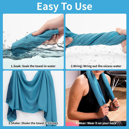 4-Pack Cooling Towels (40"x 12"), Cooling Neck Wraps, Ice Towel