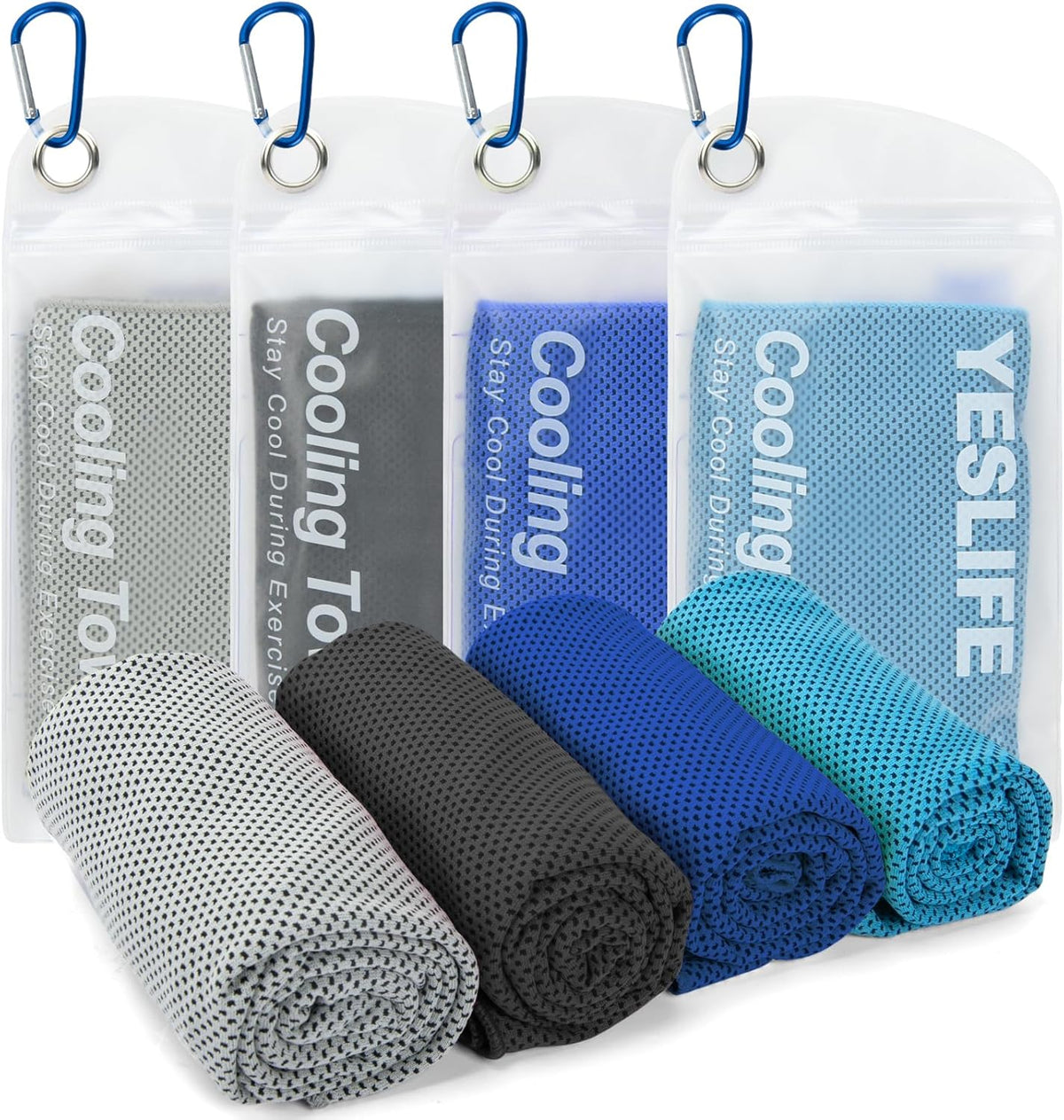 4-Pack Cooling Towels (40"x 12"), Cooling Neck Wraps, Ice Towel