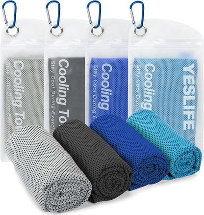 4-Pack Cooling Towels (40"x 12"), Cooling Neck Wraps, Ice Towel