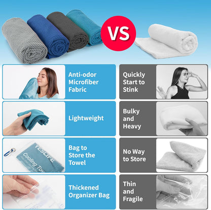 4-Pack Cooling Towels (40"x 12"), Cooling Neck Wraps, Ice Towel