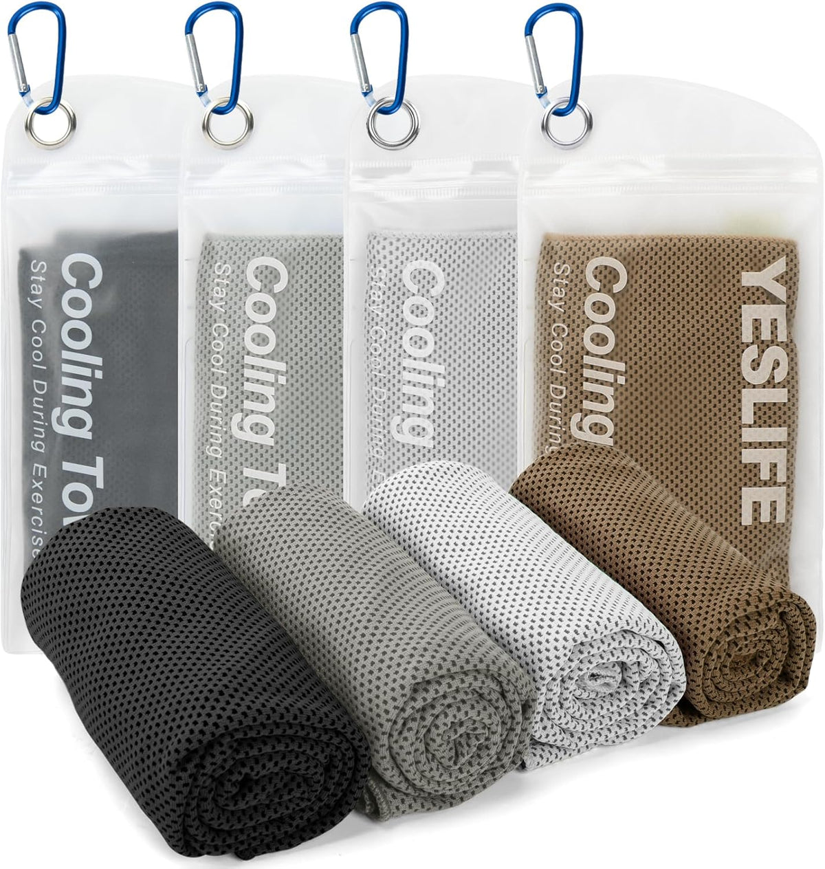 4-Pack Cooling Towels (40"x 12"), Cooling Neck Wraps, Ice Towel