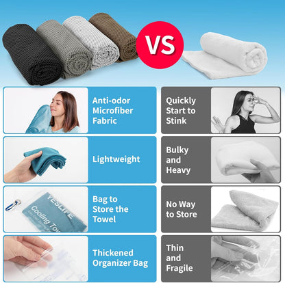 4-Pack Cooling Towels (40"x 12"), Cooling Neck Wraps, Ice Towel