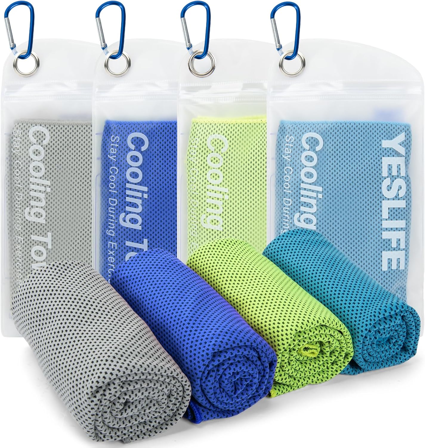 4-Pack Cooling Towels (40"x 12"), Cooling Neck Wraps, Ice Towel