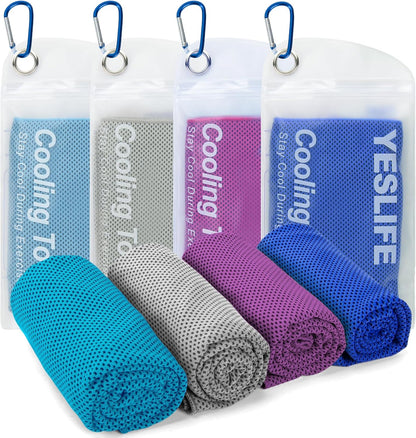 4-Pack Cooling Towels (40"x 12"), Cooling Neck Wraps, Ice Towel
