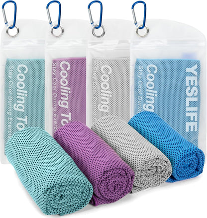 4-Pack Cooling Towels (40"x 12"), Cooling Neck Wraps, Ice Towel