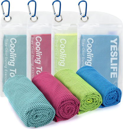 4-Pack Cooling Towels (40"x 12"), Cooling Neck Wraps, Ice Towel