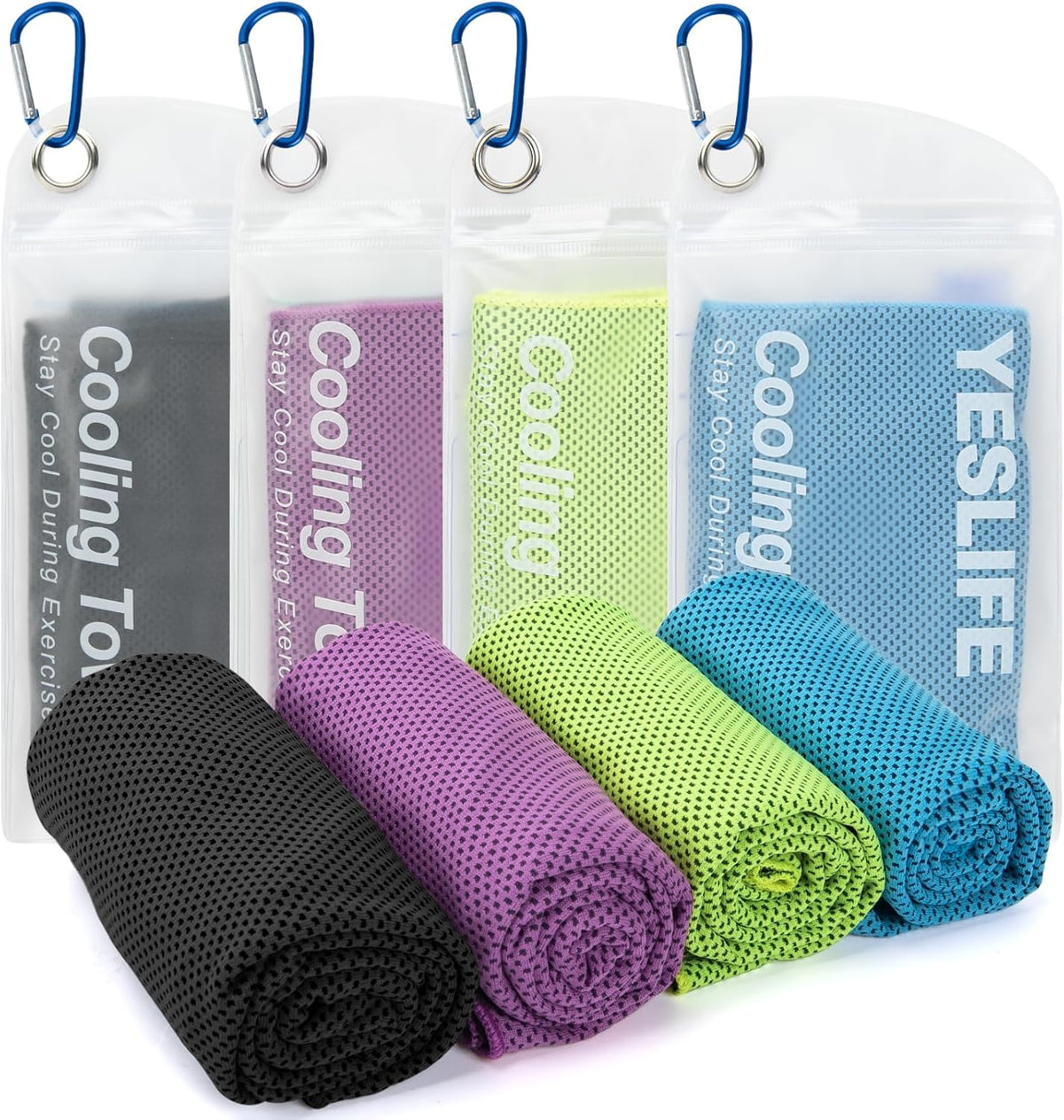 4-Pack Cooling Towels (40"x 12"), Cooling Neck Wraps, Ice Towel