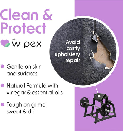 Gym Wipes - Natural Fitness Equipment Wipes, EWG Verified, Plant-Based Cloth with Lavender & Vinegar, All-Purpose Cleaner - Safe on Peloton Bikes & Yoga Mats, 400 Count
