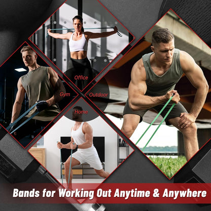 Pull Up Assistance Bands, 5-Level Resistance Bands for Working Out, Pull Up Bands for Men & Women, Exercise Bands for Full-Body Training, Fitness, Physical Therapy, Stretch Workout Bands at Home, Gym