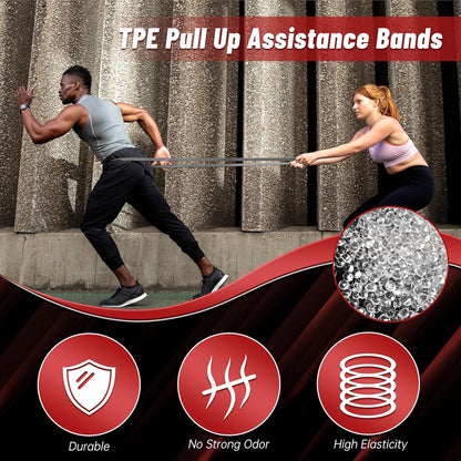Pull Up Assistance Bands, 5-Level Resistance Bands for Working Out, Pull Up Bands for Men & Women, Exercise Bands for Full-Body Training, Fitness, Physical Therapy, Stretch Workout Bands at Home, Gym