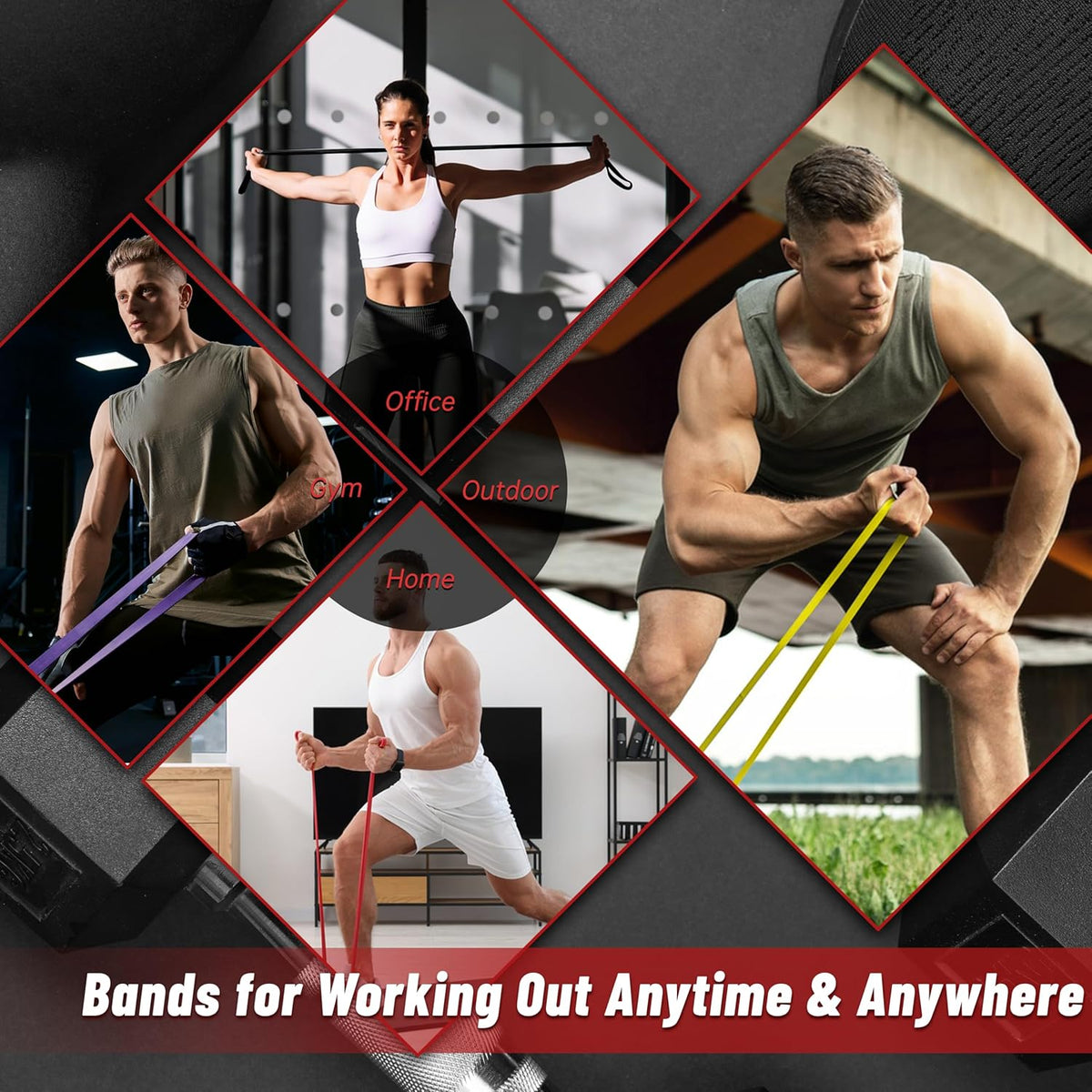 Pull Up Assistance Bands, 5-Level Resistance Bands for Working Out, Pull Up Bands for Men & Women, Exercise Bands for Full-Body Training, Fitness, Physical Therapy, Stretch Workout Bands at Home, Gym