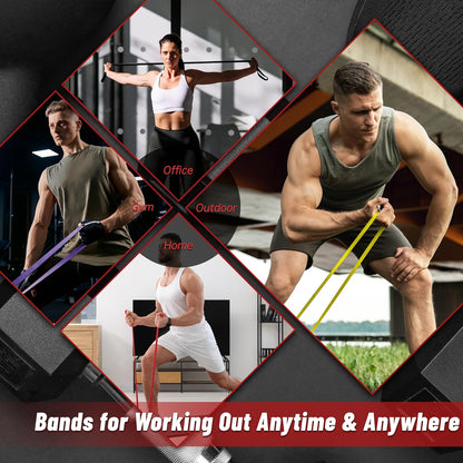 Pull Up Assistance Bands, 5-Level Resistance Bands for Working Out, Pull Up Bands for Men & Women, Exercise Bands for Full-Body Training, Fitness, Physical Therapy, Stretch Workout Bands at Home, Gym