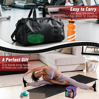 Pull Up Assistance Bands, 5-Level Resistance Bands for Working Out, Pull Up Bands for Men & Women, Exercise Bands for Full-Body Training, Fitness, Physical Therapy, Stretch Workout Bands at Home, Gym
