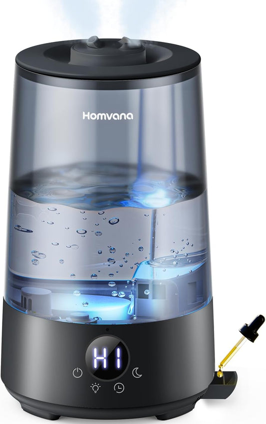 3.6L Top-Fill Cool Mist Humidifiers for Bedroom, Large Room(Grey)
