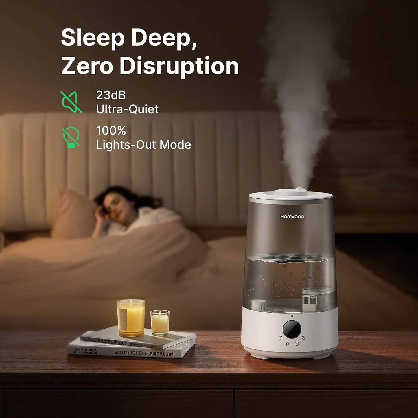3.6L Top-Fill Cool Mist Humidifiers for Bedroom, Large Room(Grey)