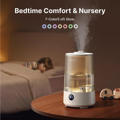 3.6L Top-Fill Cool Mist Humidifiers for Bedroom, Large Room(Grey)