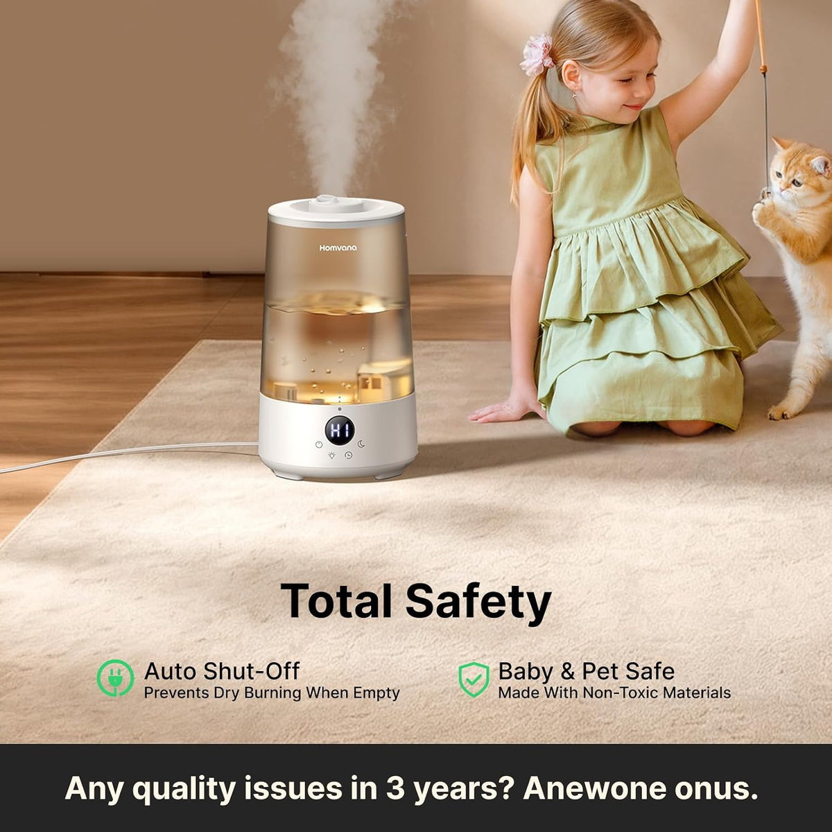 3.6L Top-Fill Cool Mist Humidifiers for Bedroom, Large Room(Grey)