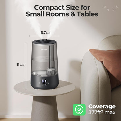 3.6L Top-Fill Cool Mist Humidifiers for Bedroom, Large Room(Grey)