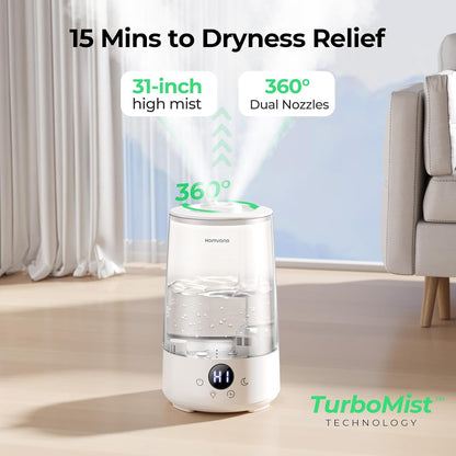 3.6L Top-Fill Cool Mist Humidifiers for Bedroom, Large Room(Grey)