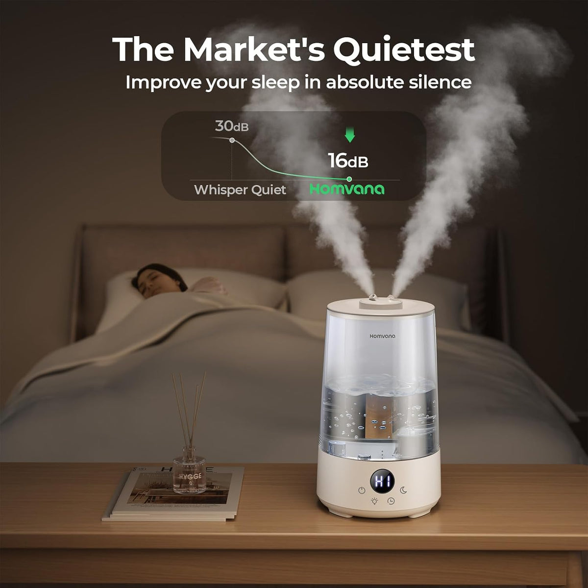 3.6L Top-Fill Cool Mist Humidifiers for Bedroom, Large Room(Grey)