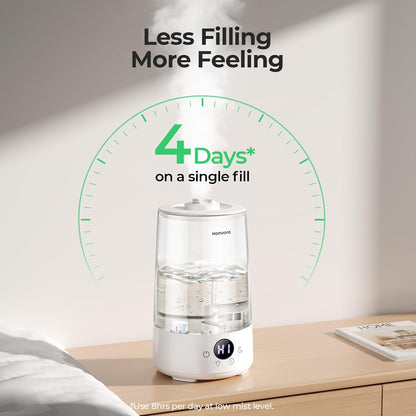 3.6L Top-Fill Cool Mist Humidifiers for Bedroom, Large Room(Grey)